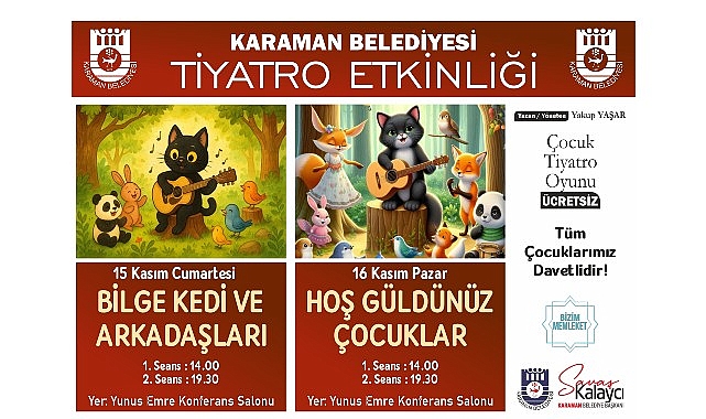 Karaman Belediyesi’nden Çocuklara Ücretsiz Tiyatro