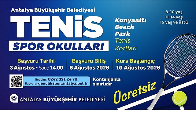 Büyükşehir’in ücretsiz tenis eğitimlerinde yeni dönem başlıyor