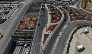 ESBAŞ Kavşağı rengarenk bir görünüme kavuştu